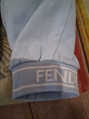 Fendi Pale Blue Kids Joggers with White Drawstring